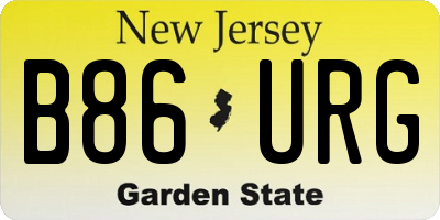 NJ license plate B86URG