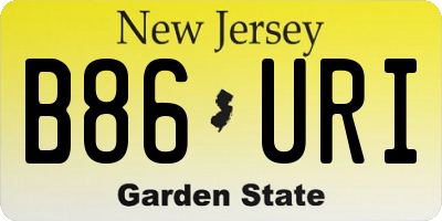 NJ license plate B86URI