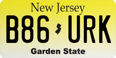 NJ license plate B86URK