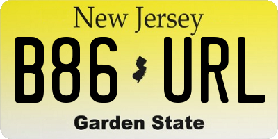 NJ license plate B86URL