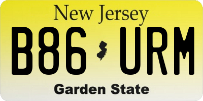 NJ license plate B86URM