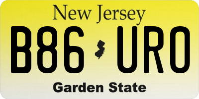 NJ license plate B86URO