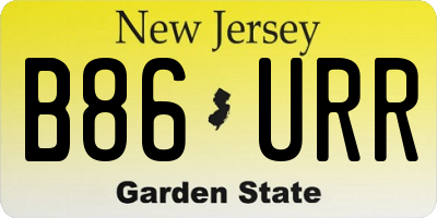 NJ license plate B86URR