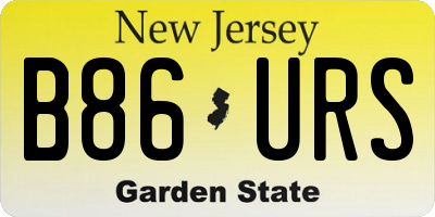 NJ license plate B86URS