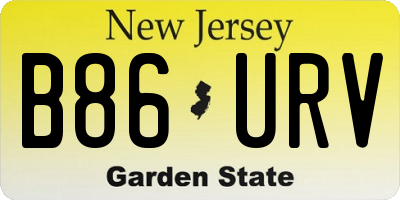 NJ license plate B86URV