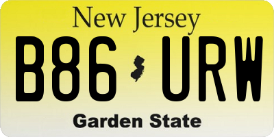 NJ license plate B86URW
