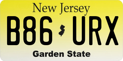 NJ license plate B86URX
