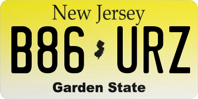 NJ license plate B86URZ