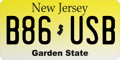 NJ license plate B86USB