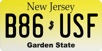 NJ license plate B86USF