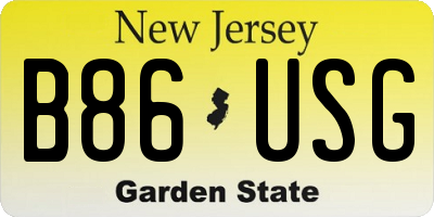 NJ license plate B86USG