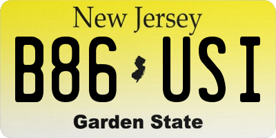NJ license plate B86USI