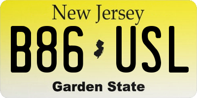 NJ license plate B86USL