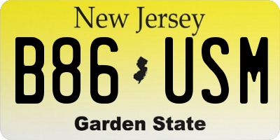 NJ license plate B86USM