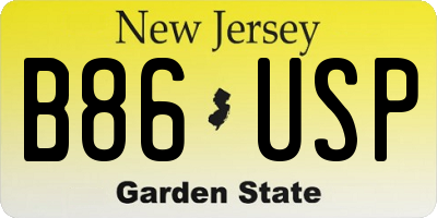 NJ license plate B86USP