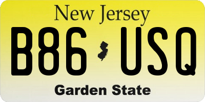 NJ license plate B86USQ
