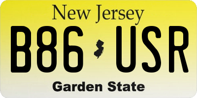 NJ license plate B86USR
