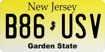 NJ license plate B86USV