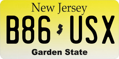 NJ license plate B86USX