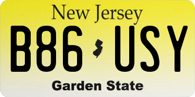 NJ license plate B86USY