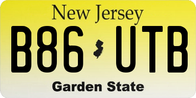 NJ license plate B86UTB
