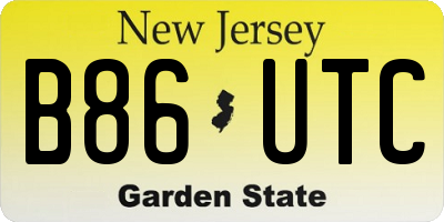 NJ license plate B86UTC