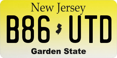 NJ license plate B86UTD