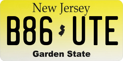 NJ license plate B86UTE