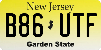 NJ license plate B86UTF