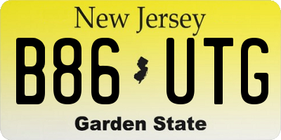 NJ license plate B86UTG