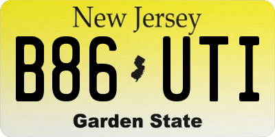 NJ license plate B86UTI