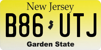 NJ license plate B86UTJ