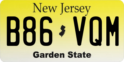 NJ license plate B86VQM