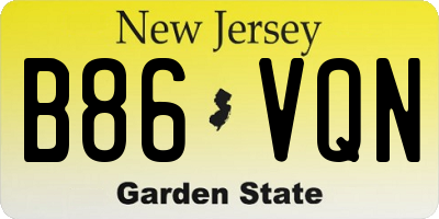 NJ license plate B86VQN
