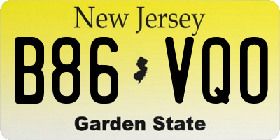 NJ license plate B86VQO