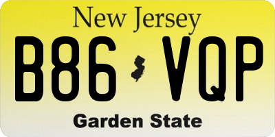 NJ license plate B86VQP