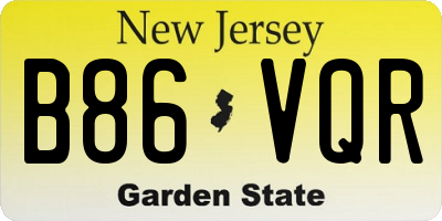 NJ license plate B86VQR