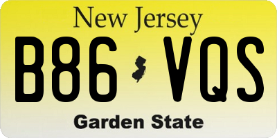 NJ license plate B86VQS