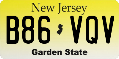 NJ license plate B86VQV