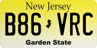 NJ license plate B86VRC