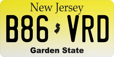 NJ license plate B86VRD