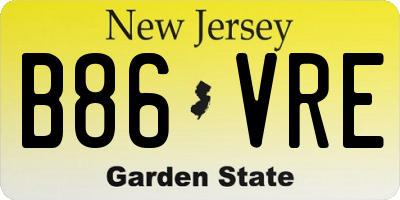 NJ license plate B86VRE