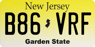 NJ license plate B86VRF