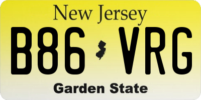 NJ license plate B86VRG