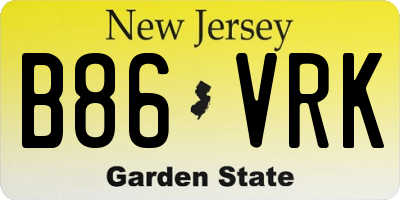 NJ license plate B86VRK