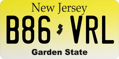 NJ license plate B86VRL