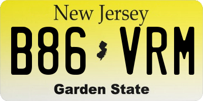 NJ license plate B86VRM