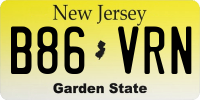 NJ license plate B86VRN
