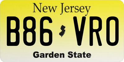NJ license plate B86VRO