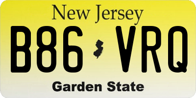 NJ license plate B86VRQ